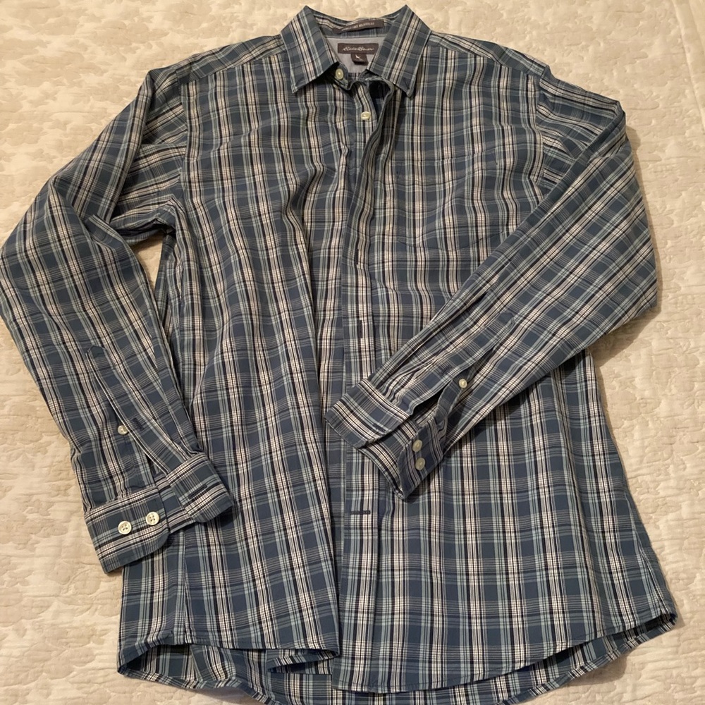 Eddie Bauer Plaid Long Sleeve Relaxed Fit Shirt